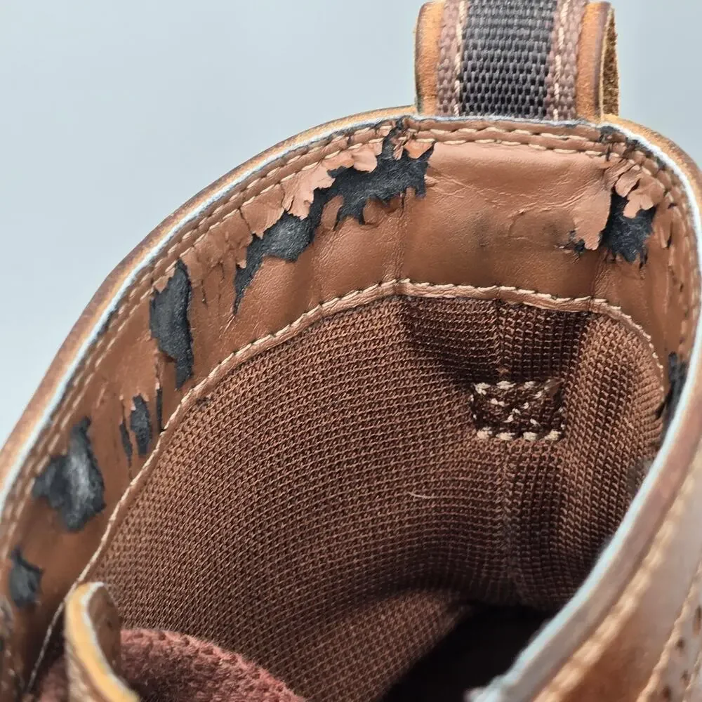 Timberland Boots Mens 10.5 M Brown Leather Casual Brogue Wingtip Lace Up Ankle